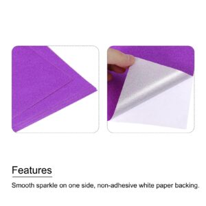 MECCANIXITY Glitter Cardstock Paper 7.8 Inch x 11.8 Inch, 20 Sheets Sparkly Paper Craft Cardstock for Thanksgiving Gift Box Wrapping Birthday Decor Scrapbook, Purple, 80gsm