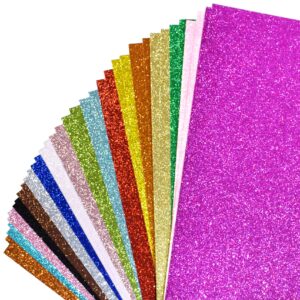 greeting art glitter cardstock paper, 36 sheets 18 colors, colored cardstock for cricut,glitter paper for crafts,a4 glitter card stock for diy projects, sparkly paper for card making, 250 gsm