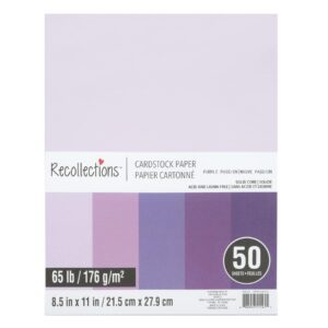 50 Sheets 8.5” x 11” Purple Passion Cardstock Paper by Recollections - Acid and Lignin Free Paper for Scrapbooks, Arts & Crafts - 1 Pack