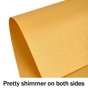 100 Sheets Gold Shimmer Cardstock 8.5 x 11 Metallic Paper, Goefun 80lb Card Stock Pearlescent Paper for Invitations, Birthday, Anniversaries, Card Making