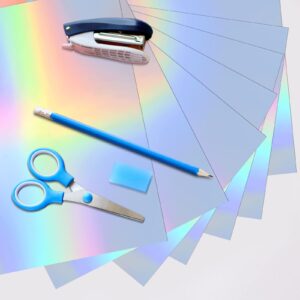 60 Sheet 9.5" x 7" Metallic Holographic Card Stock Iridescent Glitter Mixed Colored Card Stock Shiny Reflective Mirror Paper Foil Mirror Cardstock for DIY Poster Crafts Scrapbook