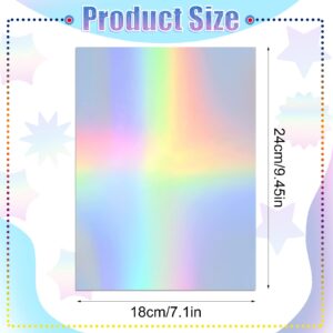 60 Sheet 9.5" x 7" Metallic Holographic Card Stock Iridescent Glitter Mixed Colored Card Stock Shiny Reflective Mirror Paper Foil Mirror Cardstock for DIY Poster Crafts Scrapbook