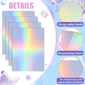 60 Sheet 9.5" x 7" Metallic Holographic Card Stock Iridescent Glitter Mixed Colored Card Stock Shiny Reflective Mirror Paper Foil Mirror Cardstock for DIY Poster Crafts Scrapbook