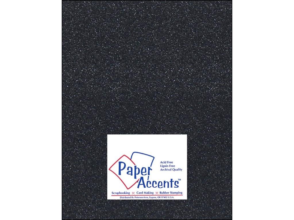 PA Paper Accents Glitter Cardstock 8.5" x 11" Black, 85lb colored cardstock paper for card making, scrapbooking, printing, quilling and crafts, 15 piece pack