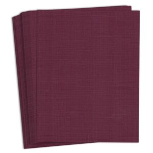 hamilco colored cardstock paper 8.5x11 linen textured color card stock paper burgundy red 80 lb cover 50 pack