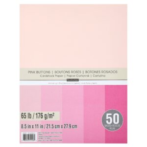 Pink Buttons 8.5”; x 11”; Cardstock Paper by Recollections®, 50 Sheets