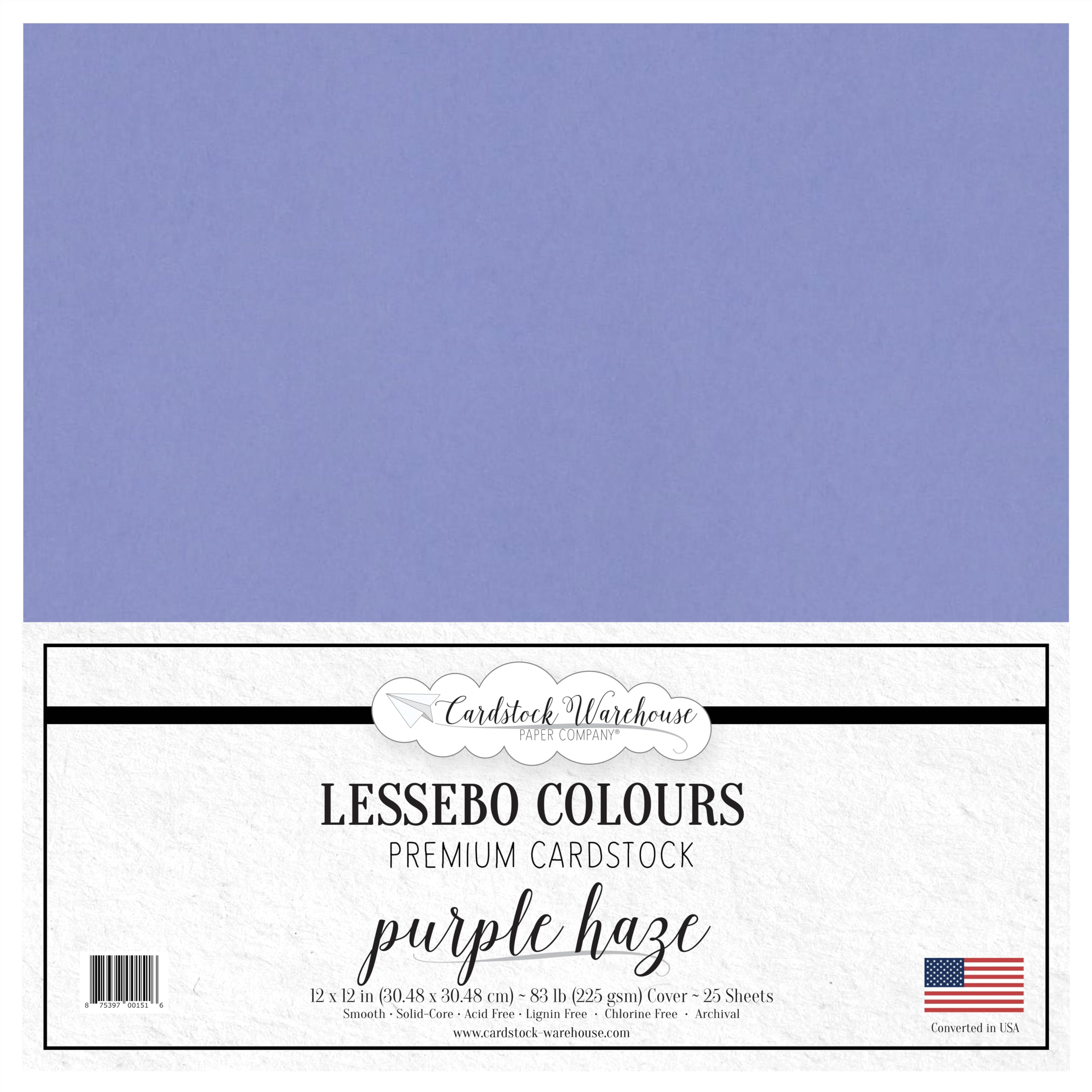 Cardstock Warehouse Lessebo Purple Haze (Previously Purple Jade) - 12 x 12" - 83 Lb. / 225 Gsm Matte Premium Cardstock Paper - 25 Sheets