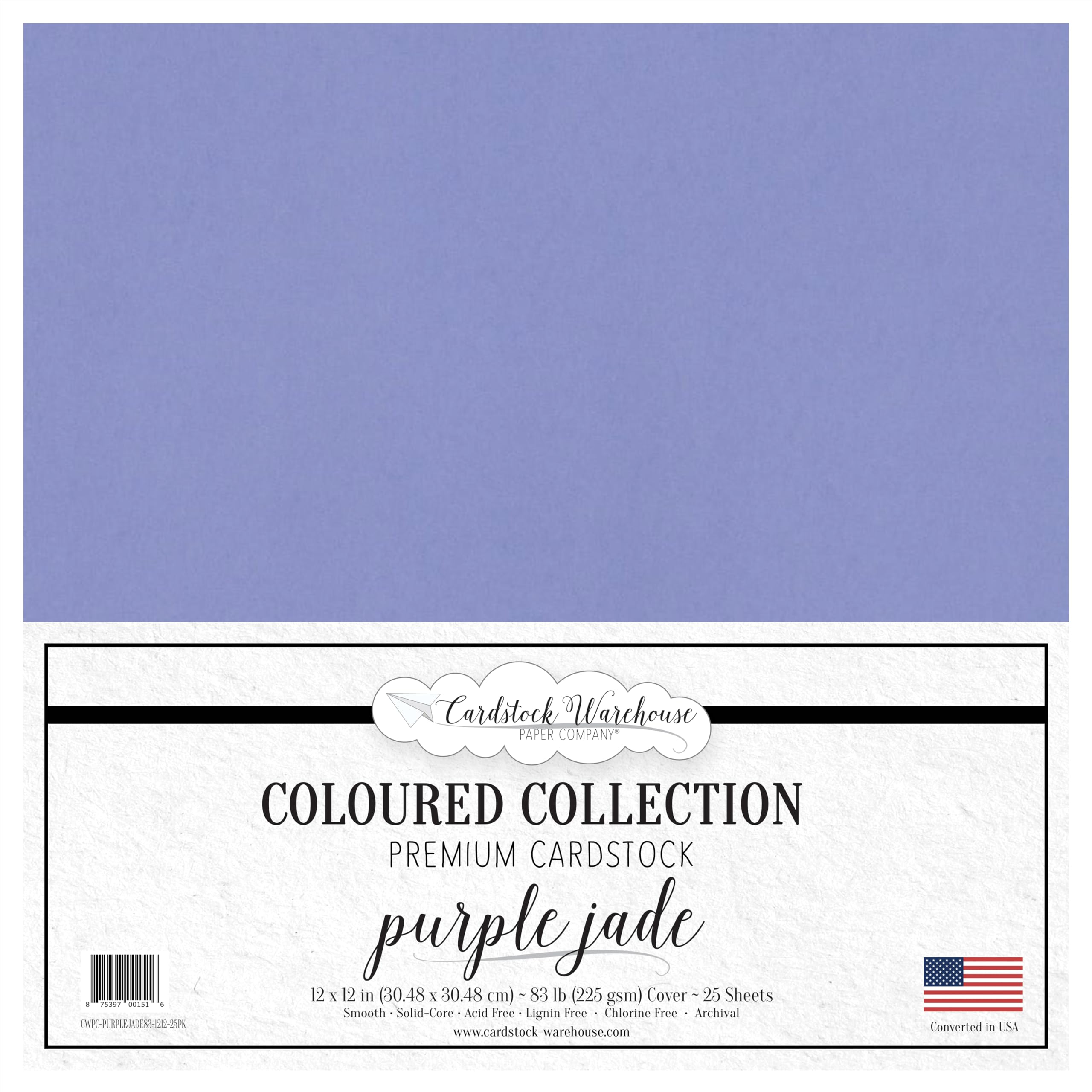 Cardstock Warehouse Lessebo Purple Haze (Previously Purple Jade) - 12 x 12" - 83 Lb. / 225 Gsm Matte Premium Cardstock Paper - 25 Sheets