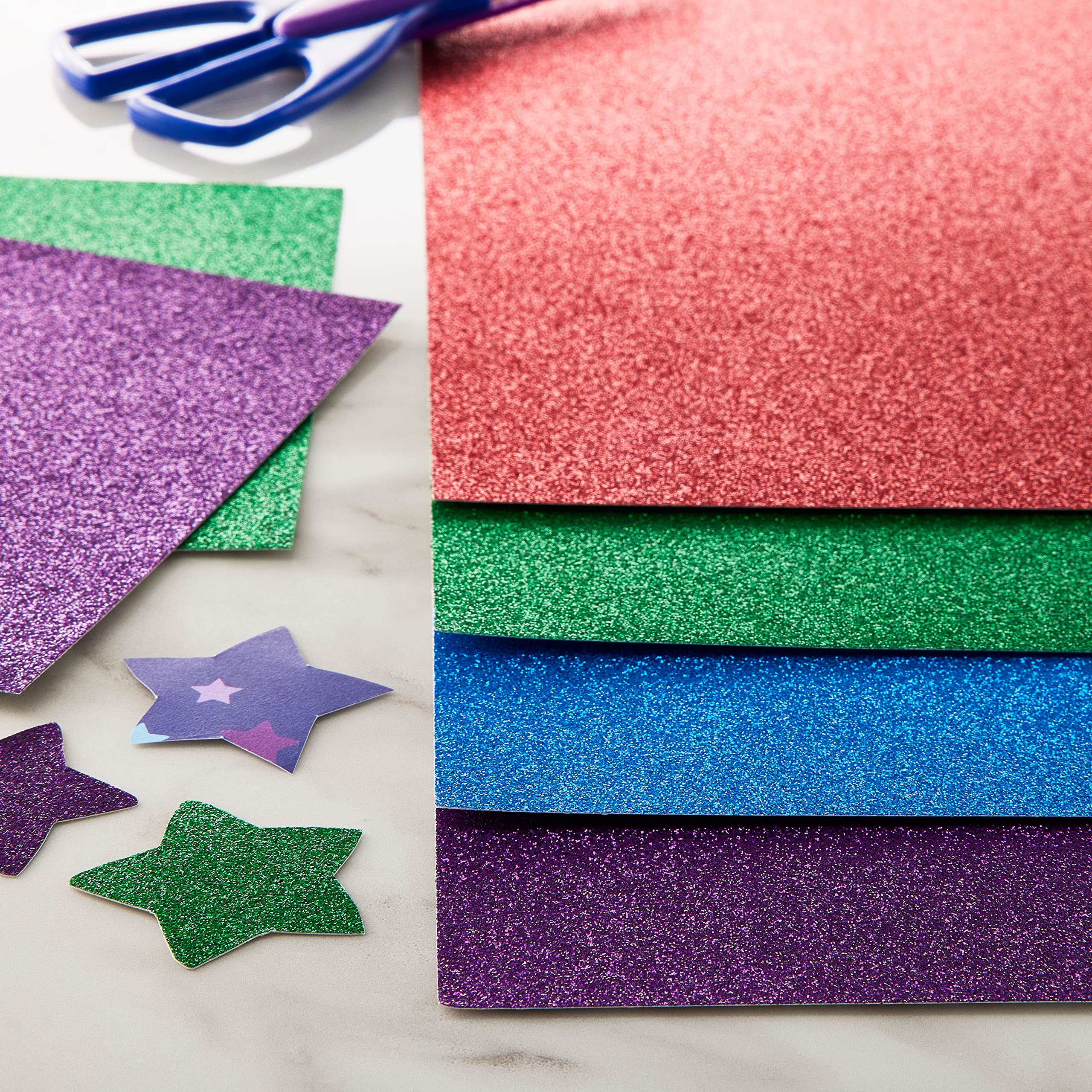 Glitter Primary 12”; x 12”; Cardstock Paper Pack by Recollections™, 24 Sheets