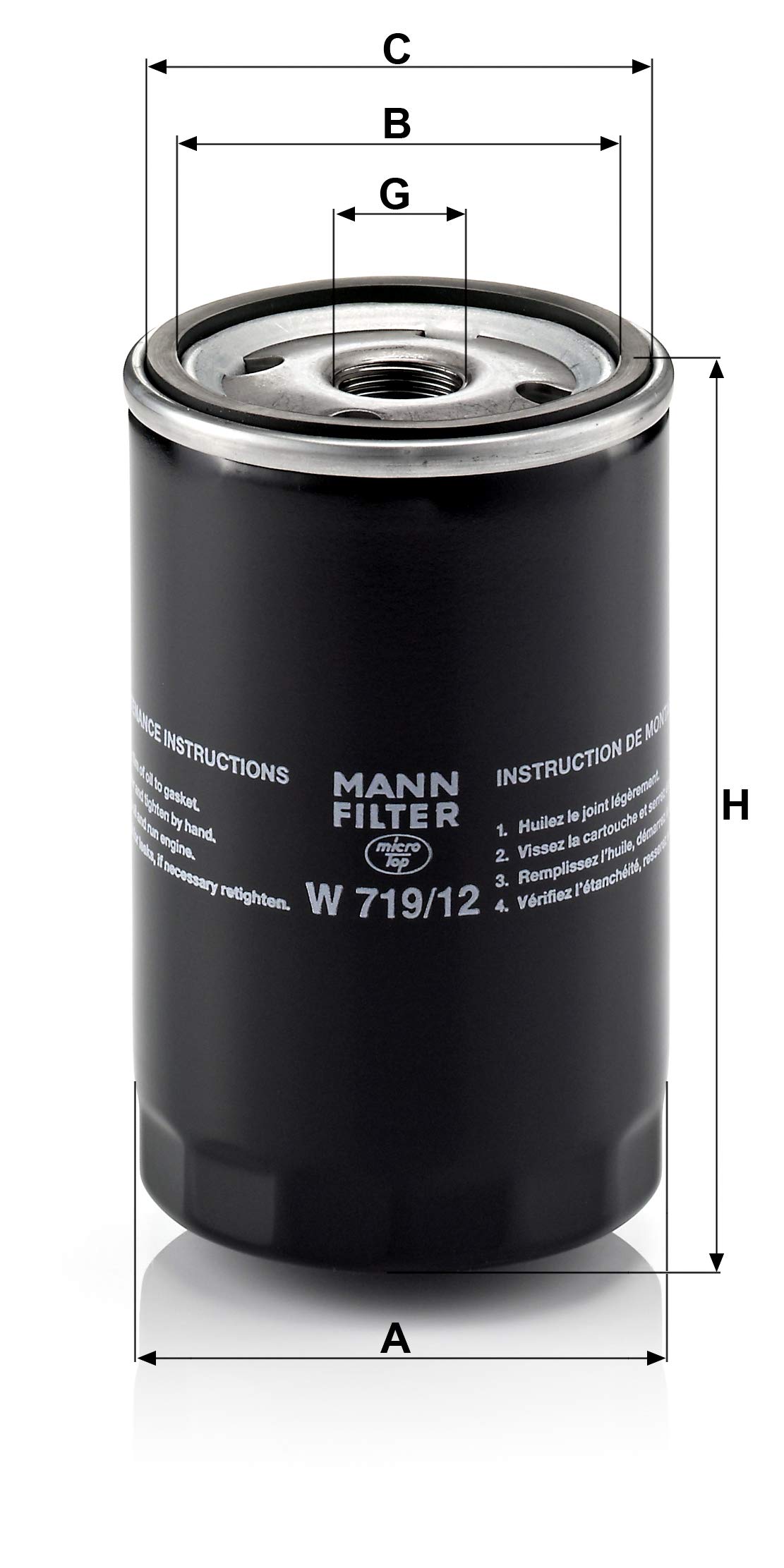 Mann-Filter W 719/12 Spin-on Oil Filter