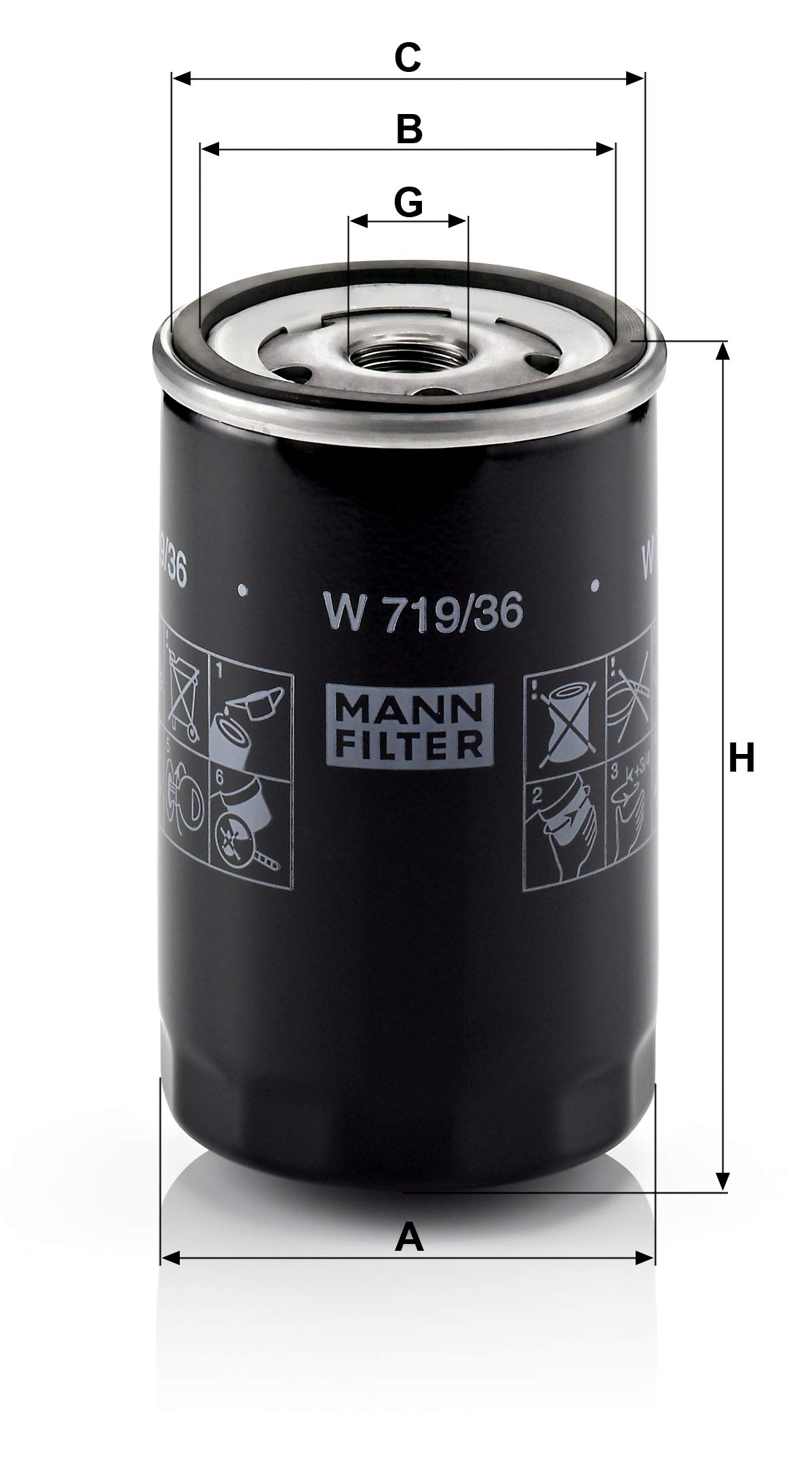 Mann Filter Mann-Filter W 719/36 Spin-on Oil Filter