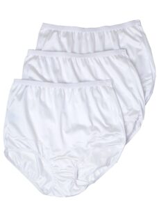 dixie belle 719 scallop trim high waist full coverage panty (3 pack) (8, white)