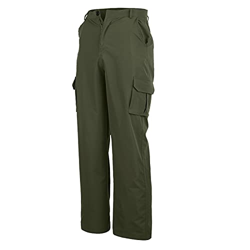 WENKOMG1 Sports Cargo Pants for Men Stretchy Work Baggy Trousers Straight Leg Sweatpants Fishing Hiking Slacks Lightweight Multi-Pocket pants Big and Tall Travel Long Pants(A-Green,XX-Large)