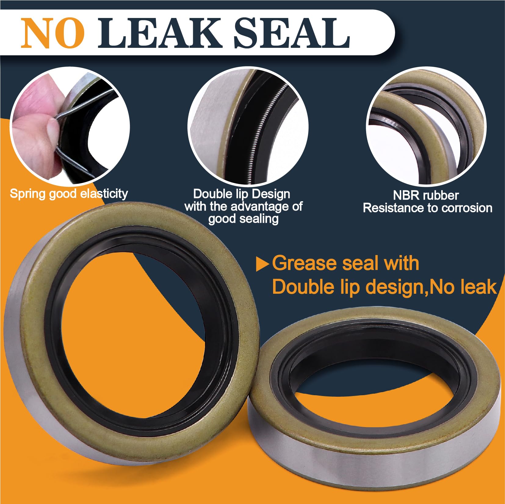 4 Sets Boat Trailer Axle Bearing Kits, L68149/L44649 Grease Seal 171255TB 10-19 I.D. 1.719'' for #84 Spindle 3500 LB Trailer Axles