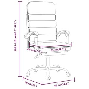 loibinfen Faux Leather Massage Reclining Office Chair with Footrest, Ergonomic Office Chair, Computer Desk Chair for Home Office, Gray Faux Leather, Style D -719