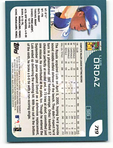 Baseball MLB 2001 Topps #719 Luis Ordaz G/VG Royals