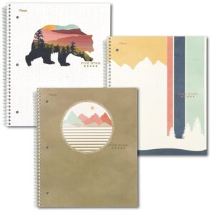 Five Star and National Wildlife Federation Spiral Notebook + Study App, 1 Subject, College Ruled Paper, 11" x 8-1/2", 80 Sheets, Forest Bear, 1 Count (820088FM)