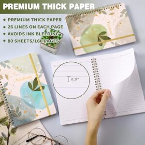 Tersus Spiral Notebook - 3 Pack A5 Notebook, 6'' x 8.3'', Journal for Women, Ruled Journal Notebook, 80 Sheets/160 Pages, Spiral Notebook