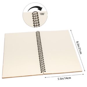 LABUK 2pcs Unlined Spiral Notebook, Blank Sketch Book Pad, Sketch Book, A5 Soft Cover Drawing Book Diary Memo Notepads, 100 Pages/ 50 Sheets, 8.2 x 5.5 Inches, for Gifts School Supplies