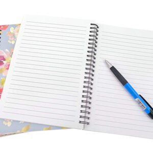 4 Pack A5 Spiral Notebook Journal,Wirebound Ruled Sketch Book NotePad Diary Memo Planner,A5 Size(8.3X5.7") & 80 sheets (Floral)