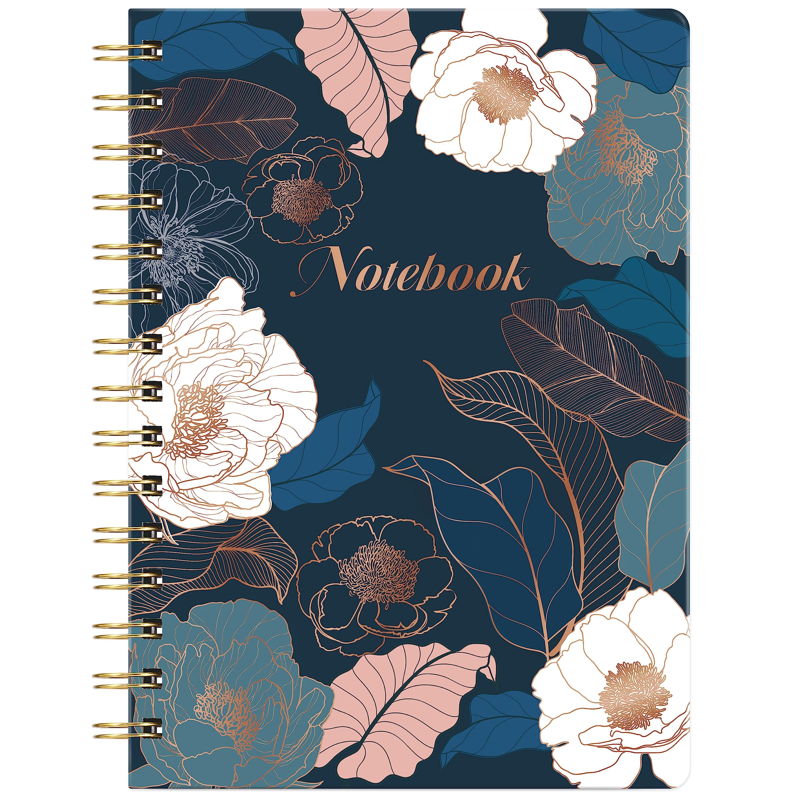 Spiral Journal/Notebook - Lined Journal with Back Pocket and Hardcover, 8.5" x 6.4", College Ruled Notebook/Journal, Premium Thick Paper, Strong Twin-Wire Binding, Perfect for School, Office & Home -