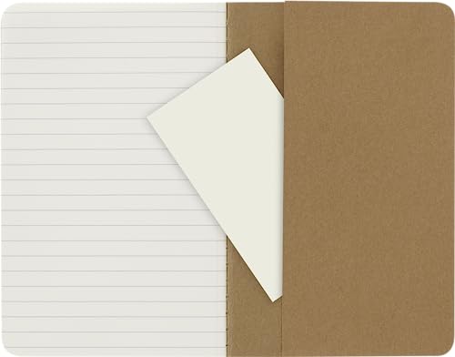 Moleskine Cahier Journal, Soft Cover, Pocket (3.5" x 5.5") Ruled/Lined, Kraft Brown, 64 Pages (Set of 3)