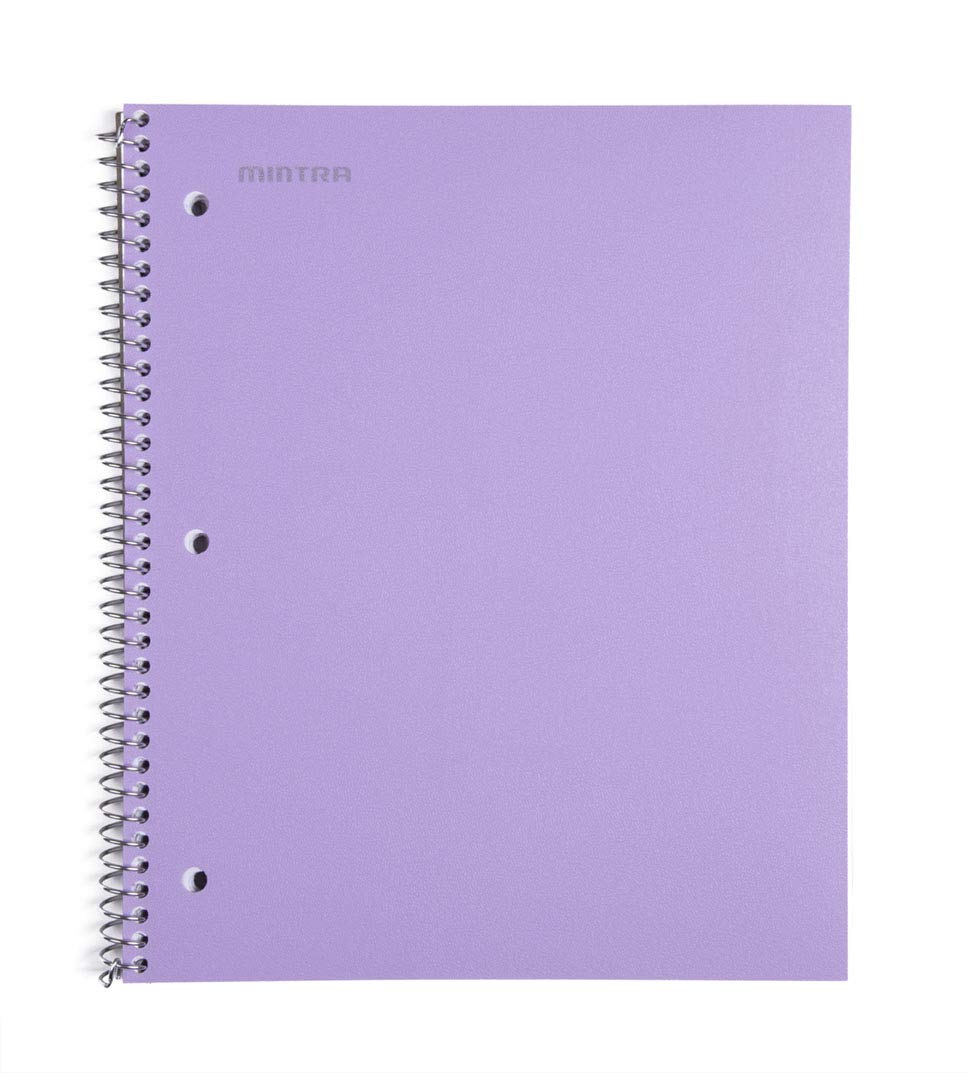 Mintra Office Durable Spiral Notebooks, 1 Subject, (Salmon, Sage Green, Lavender, College Ruled 3 Pack), 100 Sheets, Poly Pocket, Moisture Resistant Cover, Strong back, For School, Office, Business,