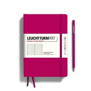 leuchtturm1917 - notebook hardcover medium a5-251 numbered pages for writing and journaling (berry, dotted)