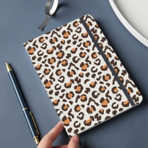 Muenjxh A5 Notebook，Hardcover Journal for Women,Notebooks for Women,6"x 8.5",80 Sheets College Ruled,Journal Notebooks for Work,Office,School Gifts 100gsm Paper Leopard Pattern,Cheetah Print