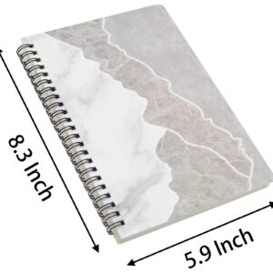 Yansanido Spiral Notebook, 8 Pcs A5 Marble Design Thick Hardcover 7mm College Ruled 80 Sheets -160 Pages Journals for Study and Notes (8 Style A5)