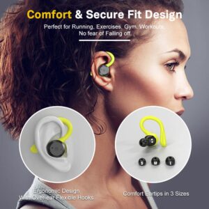 APEKX Bluetooth Headphones True Wireless Earbuds with Charging Case IPX7 Waterproof Stereo Sound Earphones Built-in Mic in-Ear Headsets Deep Bass for Sport Running Green