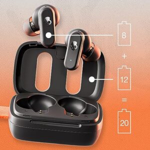 Skullcandy Dime 3 In-Ear Wireless Earbuds, 20 Hr Battery, Microphone, Works with iPhone Android and Bluetooth Devices - Black