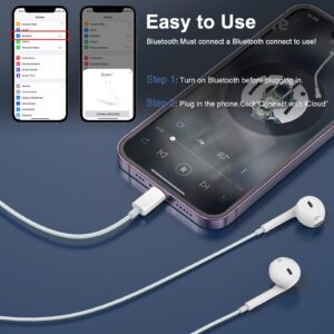 Apple Earbuds, iPhone Wired with Lightning Connector [Apple MFi Certified] Wired Earphones with Microphone Volume Control Music and Calling Headphones for iPhone 14/13/12/11/SE/X/XR/XS/8/7-2 Pack