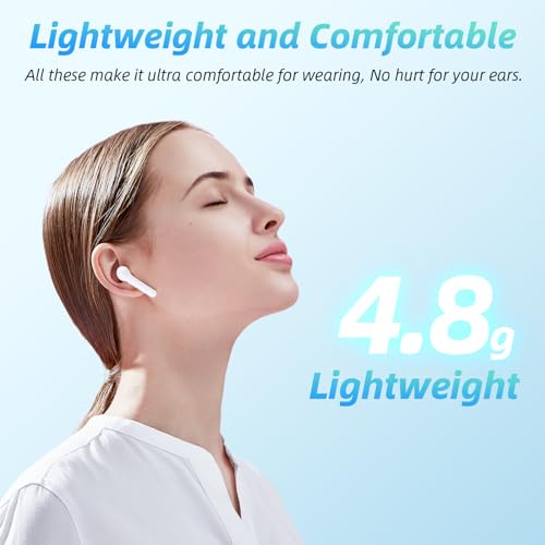 Wireless Earbuds 40H Playtime 8H Continuous Playtime Bluetooth Ear Buds, IPX6 Waterproof Stereo Sound Bluetooth Wireless Headphones with Microphone and Charging Case for iOS Android Sports