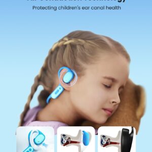 Hinersound Kids Bluetooth Headphones Open Ear Air Conduction,70/85/94dB Volume Control Ultra-Light Wireless Sport Kids Earbuds for Children Travel/Running/Cycling