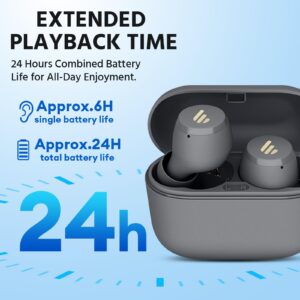 Edifier X3 Lite True Wireless Earbuds, AI Call Noise Cancellation, Bluetooth 5.3, IP55 Waterproof, Touch Control, 24H Playtime, Built-in Dual Microphones, Comfortable Fit, App Customization, Gray