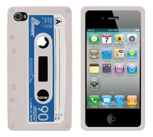 Blautel Iphone 4/4s Case silicolor Retro Cassete White