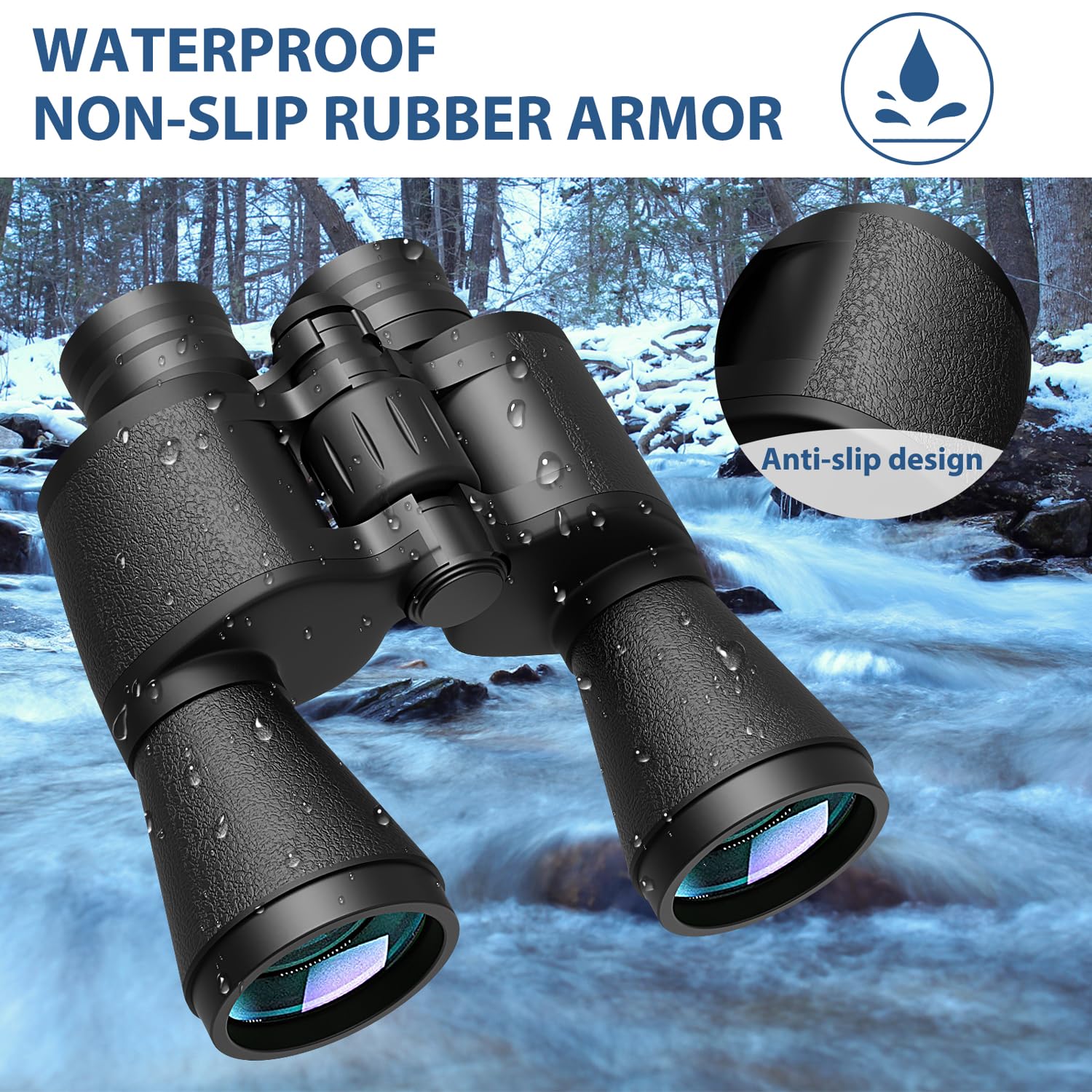 Binoculars 20x50 for Adults,Waterproof/Professional Binoculars Durable & Clear BAK4 Prism FMC Lens,Suitable for Concert and Outdoor Sports,Bird Watching