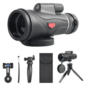 12x50 hd monocular for adults high powered - monocular telescope with bak4 prism fmc lens, monocular scope with smartphone adapter & tripod for star watching, hunting wildlife, bird watching