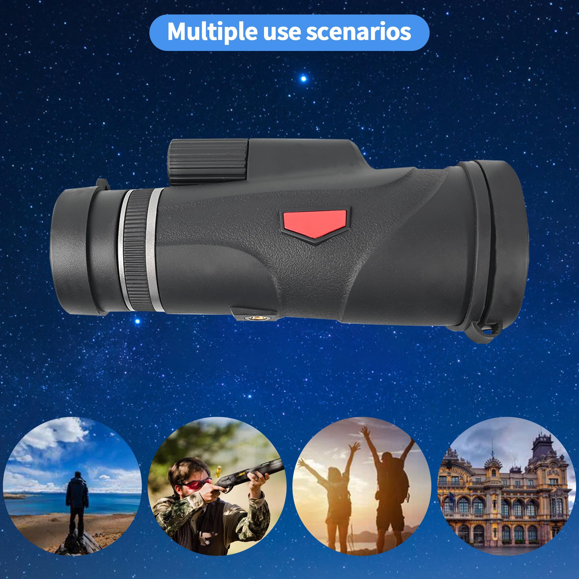 12x50 HD Monocular for Adults High Powered - Monocular Telescope with BAK4 Prism FMC Lens, Monocular Scope with Smartphone Adapter & Tripod for Star Watching, Hunting Wildlife, Bird Watching