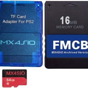 RGEEK PS2 FMCB memory card MX4ISO SIO2SD TF Card Adapter with 64G TF Card for Sony Playstation 2 PS2 All Versions