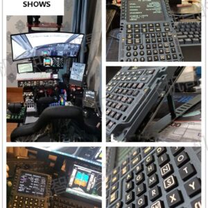 AJIC Flight Simulator Controls, FMC CDU FLU Panel, Cockpit Simulator Airplane, Flight Simulators 1: 1 Color TFT Screen, Plug & Play