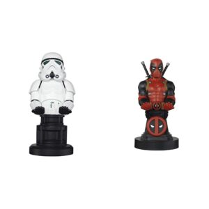 Exquisite Gaming: Star Wars Stormtrooper and Marvel Deadpool - Original Mobile Phone, Gaming Controller Holders and Device Stands, Cable Guys, Licensed Figures