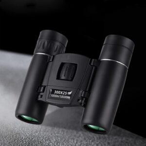 300x25 HD Powerful Binoculars 5000M Long Range Folding Mini Telescope Professional Hunting Telescope Zoom Military HD BAK4 FMC Optics for Hunting Sports Outdoor Camping Travel Outdoor Gifts