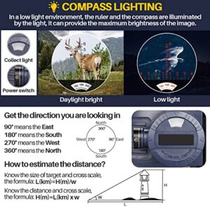 10x50 Marine Binoculars with Compass for Adults - Waterproof BAK4 Prism FMC lens Binoculars with Rangefinder Compass and Shoulder Harness Strap for Navigation Hunting Bird Watching