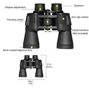 Bird Watching 20x50 High Power Binoculars HD Professional/Waterproof Binoculars with BAK4 FMC Lens for Adults Bird Watching Travel Telescope