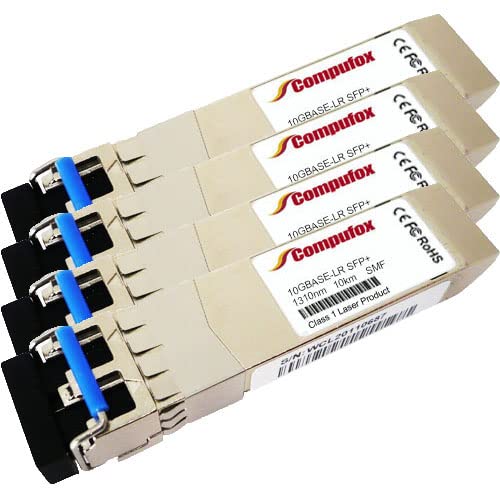 Compufox FG-TRAN-SFP+LR 10GB Compatible Transceiver (SMF, 1310nm, 10km, LC) for Fortinet FMC-XG2 IPS module (FMC-XG2). 4 Pack.