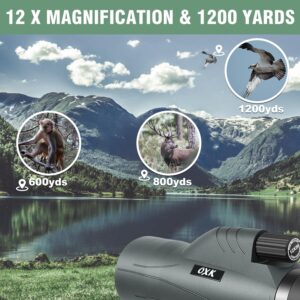 12x56 High Power Monocular Telescope with Smartphone Adapter Tripod Travel Bag, Monoculars for Adults Kids with BAK4 Prism & FMC Lens, Suitable for Bird Watching Hiking Camping