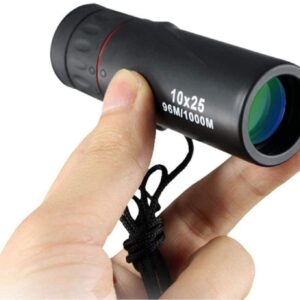 10x25 Portable Monocular Compact Mini BAK4 Prism FMC Lens Monocular with Smartphone Adapter for Adult Bird Watching, Outdoor Hunting, Travel, Sightseeing ADU