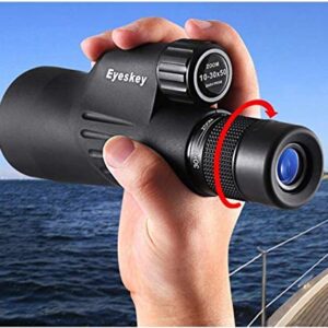 Portable Travel Telescope 10-30X50 Compact Monocular High Power Monoculars Scope for Adults Hd Waterproof Prism Fmc for Bird Watching Trips in Outdoor Concerts Astronomical Equi